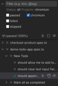 playwright ui mode run test